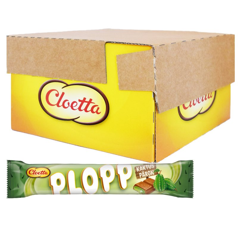 Laatikollinen Plopp-suklaapatukoita, Päärynä & Kaktus 35 x 50 g - 60% alennus