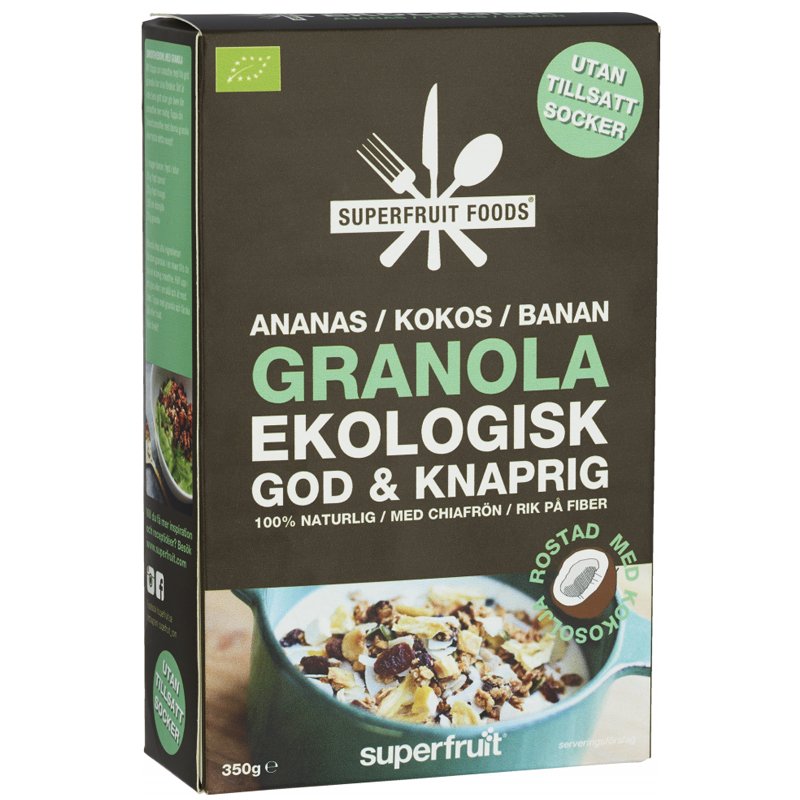 Luomugranola "Ananas, Kookos, Banaani" 350g - 30% alennus