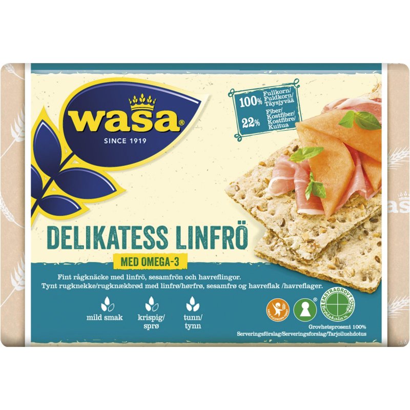 Näkkileipä "Delikatess Pellavansiemen" 285 g - 45% alennus
