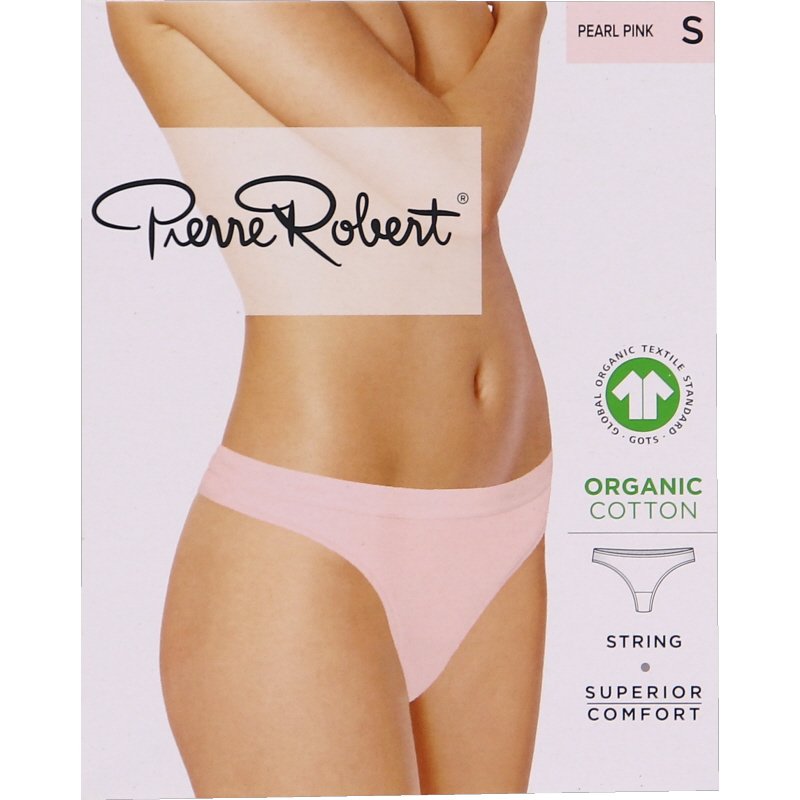 Luomupuuvillaiset stringit pearl pink, koko S - 78% alennus