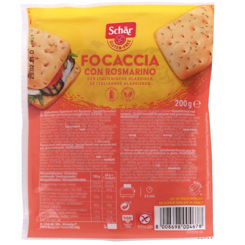 Focaccia-leipä, gluteeniton 200 g - 67% alennus