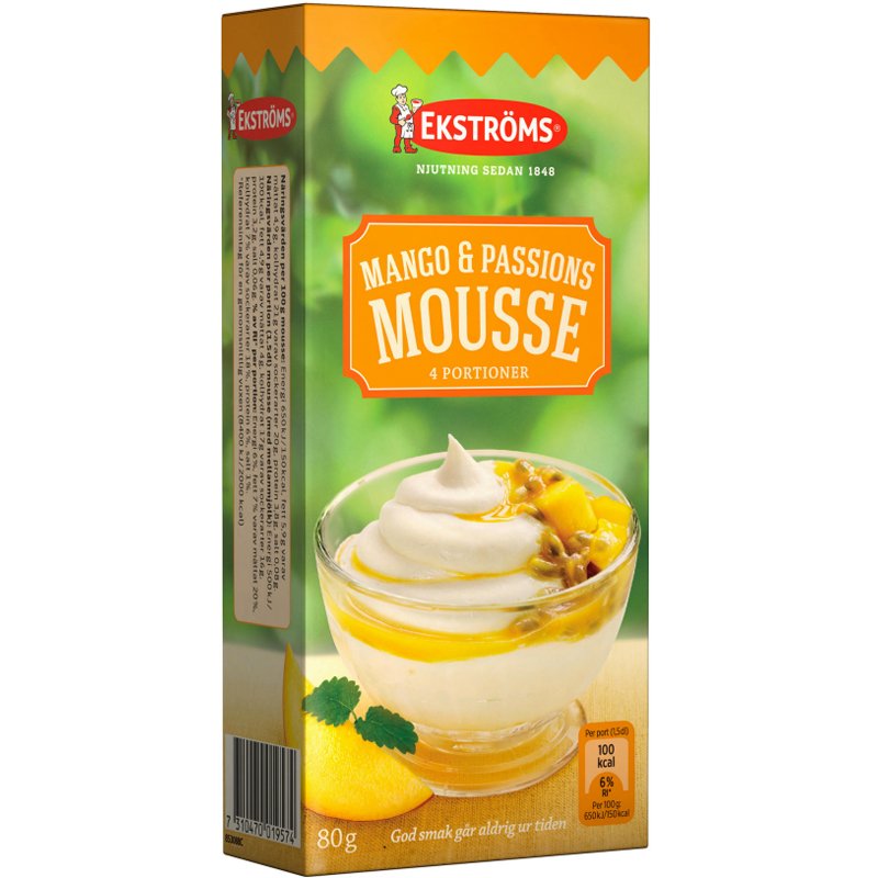 Mango- ja Passiomousse 80g - 50% alennus