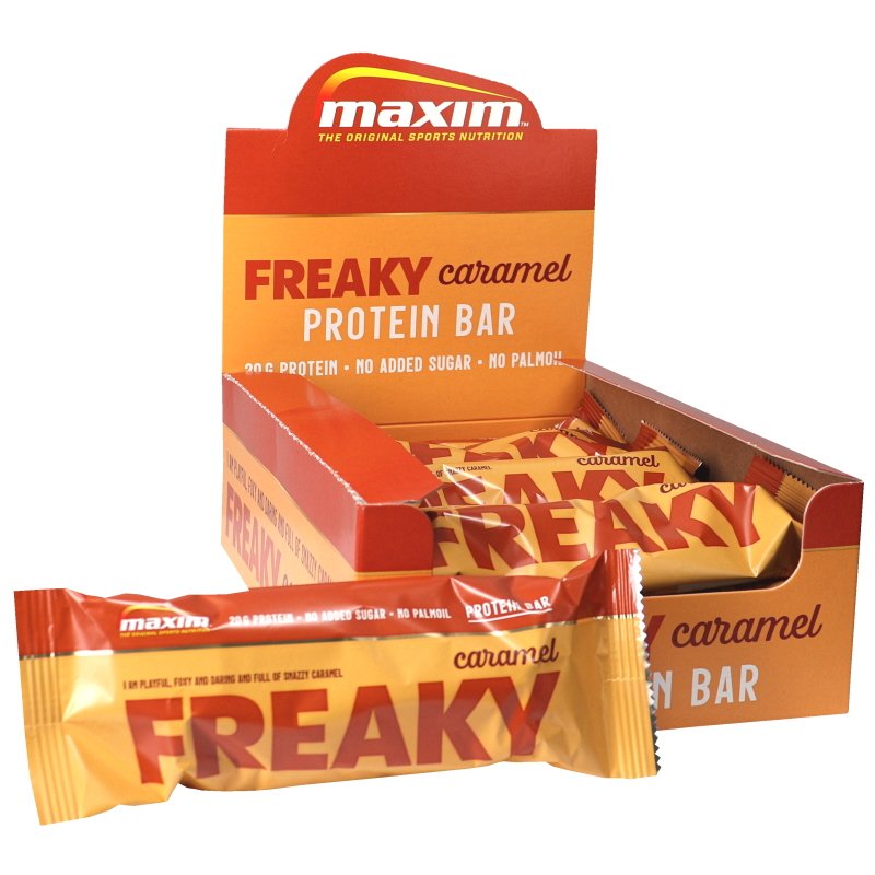 Proteiinipatukat Freaky Caramel 12kpl - 54% alennus