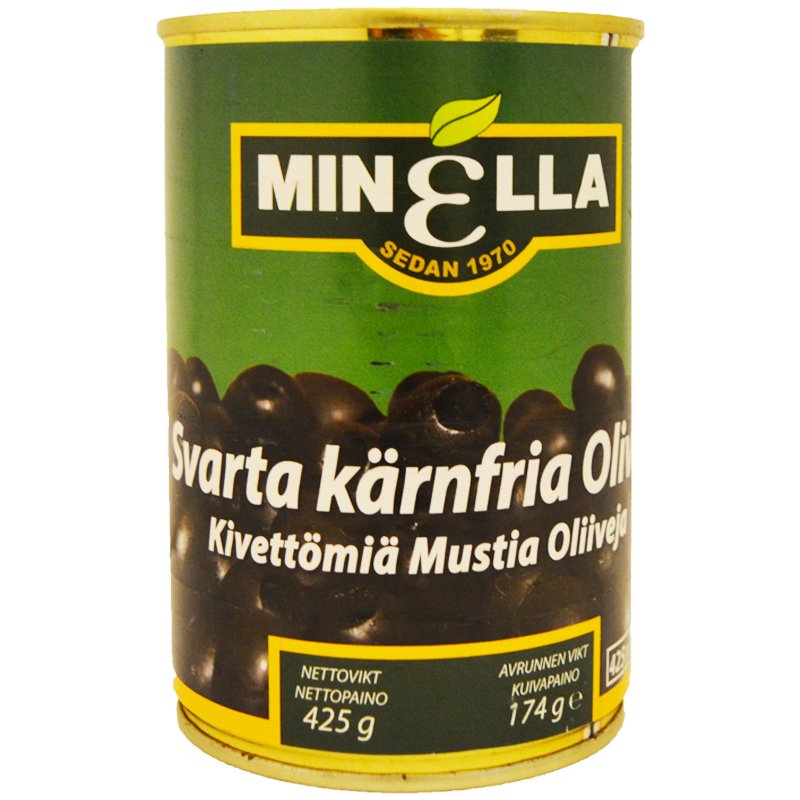 Kivettömät Mustat Oliivit 174g - 50% alennus