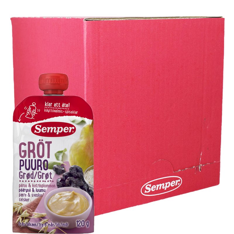 Laatikollinen Puuroa "Päärynä & Luumu" 12 x 120g - 30% alennus