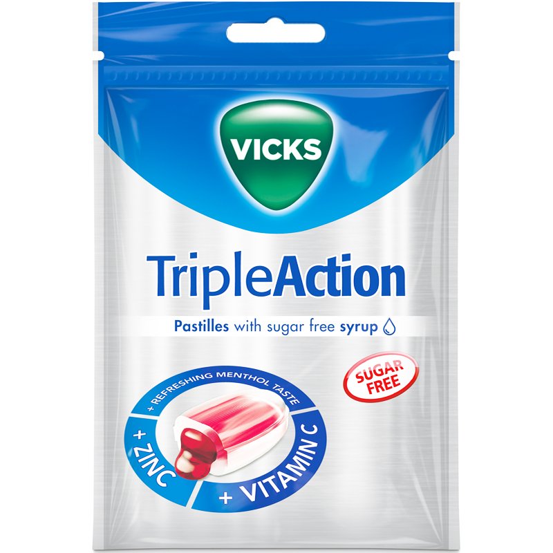 Kurkkupastillit Triple Action - 24% alennus