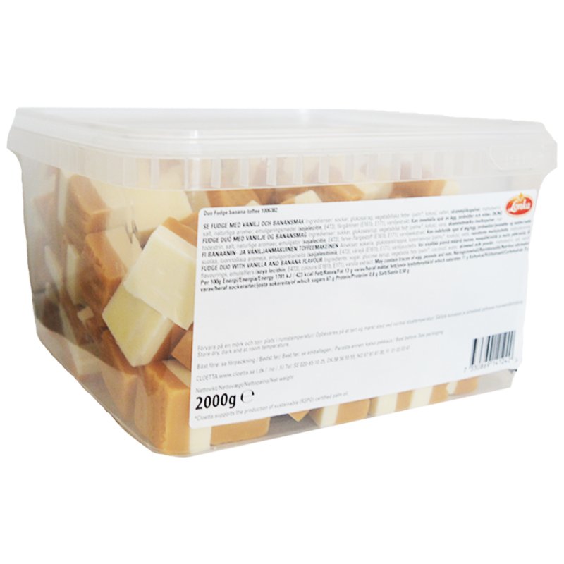 Laatikollinen Makeisia, Banaani- & Vaniljafudge 2kg - 62% alennus