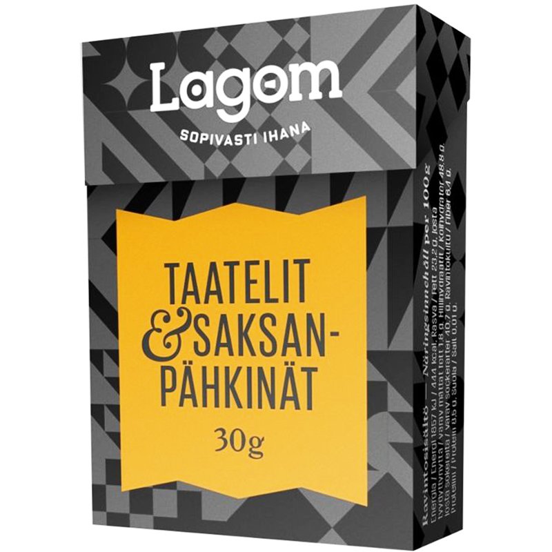 Taatelit & Saksanpähkinät 30g - 50% alennus