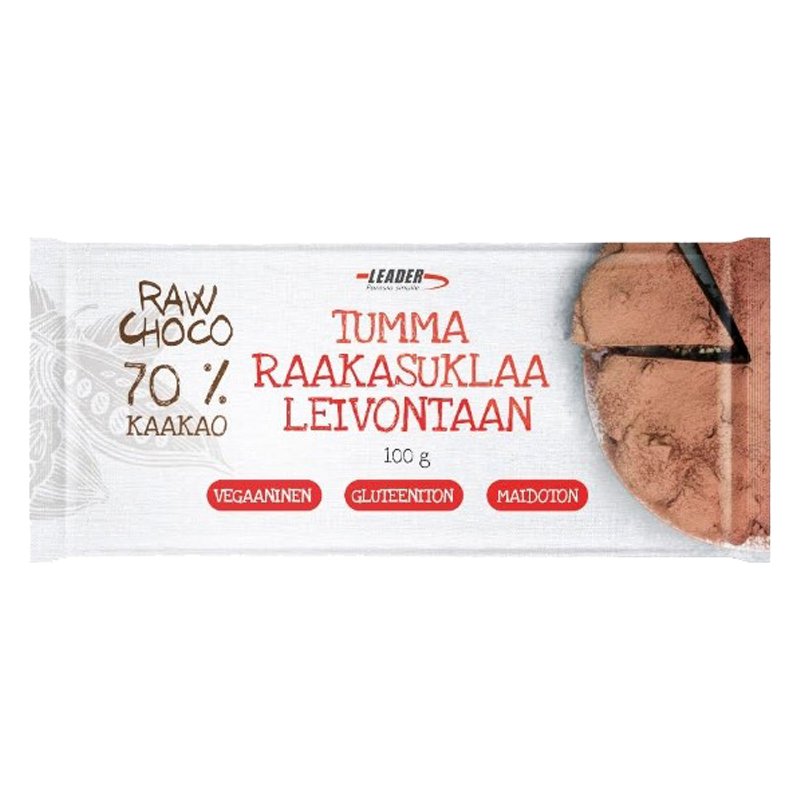 Leivontasuklaa "Raw Choco 70%" 100g - 75% alennus