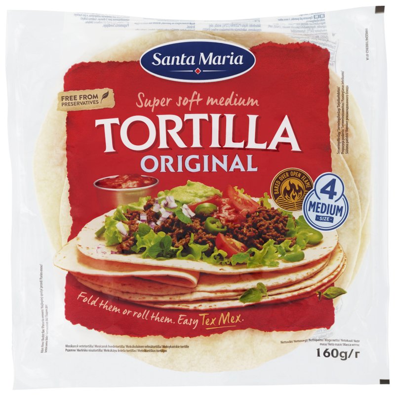 Tortillaleivät "Medium" 160g - 21% alennus
